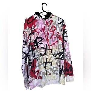 Massive Graffiti Print Hoodie (L)